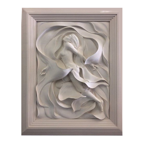 New ultralight foamed ceramic sculpture flower relief for wall decor